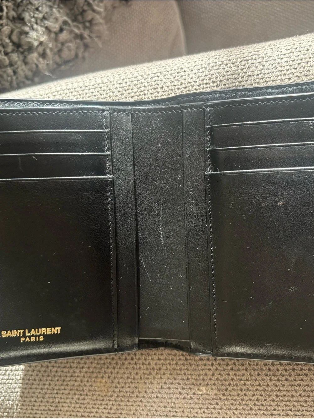 Saint Laurent Black Croc-Embossed Card Wallet with Gold YSL Hardware - Picture 6 of 6